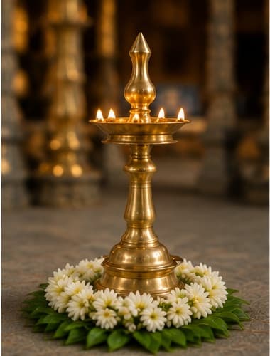 Traditional Kerala wedding lamp